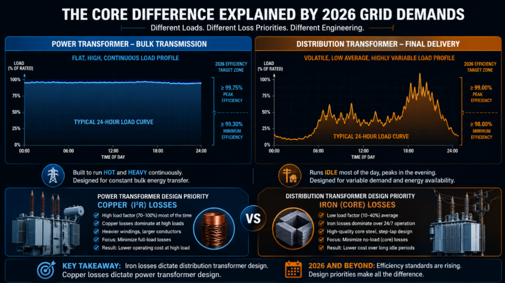 Power vs Distribution Transformer: 2026 Technical Specs（images 1）
