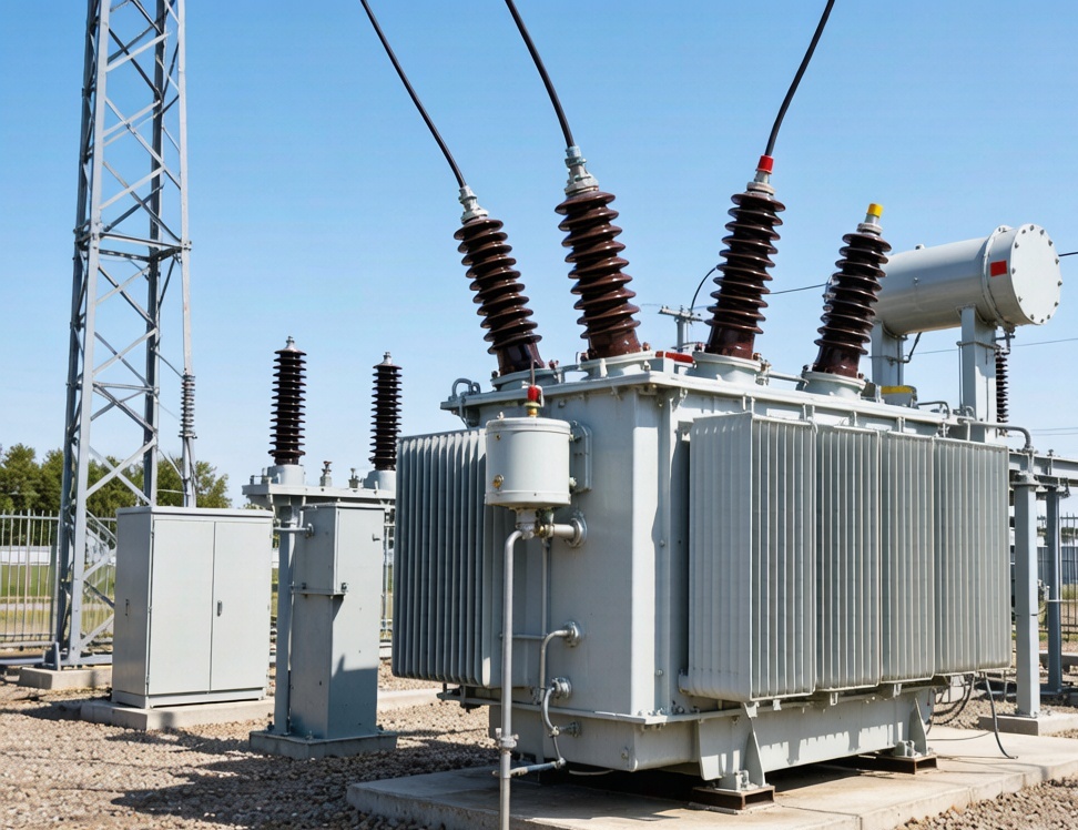 Power transformer with neutral grounding bushing