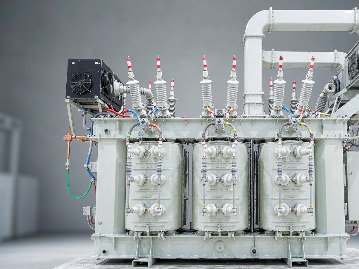 Dry type power transformer in an electrical substation