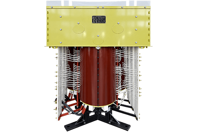 Compact delta-core phase-shifting rectifier transformer for a space-constrained installation